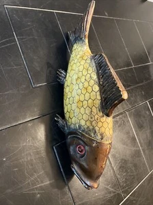 Vtg Austin Kinder Collection Large Resin Fish trinket storage box Sculpture Koi - Picture 1 of 9