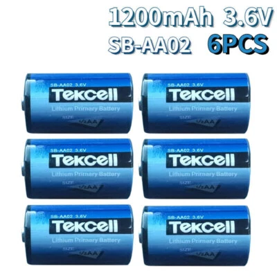 6 Pack SB-AA02 1/2 AA 3.6v  Battery 1200mah Non-Rechargeable Electric US - Image 1 of 4
