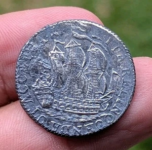 1788 Dutch Netherlands VOC 6 Stuiver Ship Zeeland Silver Coin_Z246 - Picture 1 of 7