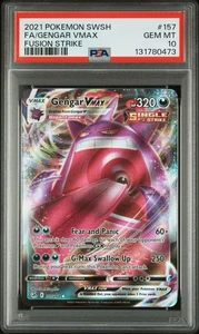 2021 Pokemon Gengar VMAX Full Art #157 Fusion Strike PSA 10 GEM MINT SWSH - Picture 1 of 3