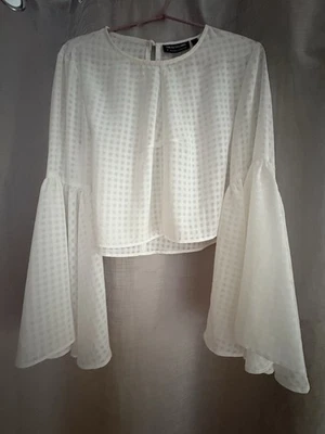 Ladies top The Fifth Label Top size M white with gorgeous bell sleeves #291 - Image 1 of 4