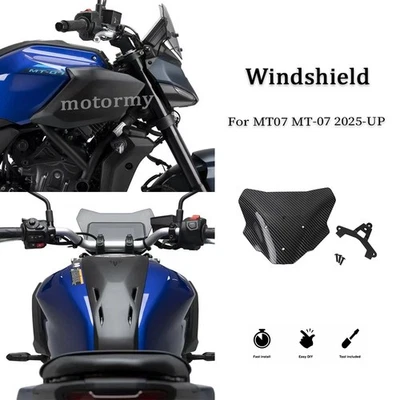 Parabrisas deflector de pantalla deportiva de fibra de carbono para Yamaha MT-07 2025 Foto 1 de 4