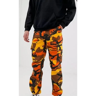 Zumiez Rothco Orange Camo Cargo Pants Size Small - Image 1 of 4