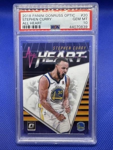 STEPHEN CURRY 2018 PANINI DONRUSS OPTIC ALL HEART #20 PSA 10 GEM MINT WARRIORS - Picture 1 of 2