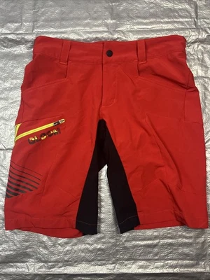 Qloom MTB Mountain Bike Enduro Shorts Medium Red - Image 1 of 4
