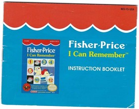 MANUAL ONLY Fisher Price I Can Remember (Nintendo NES, 1990) Clean Complete