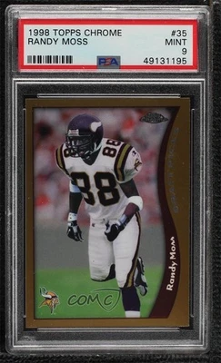 1998 Topps Chrome Draft Picks Randy Moss #35 PSA 9 MINT Rookie RC HOF - Image 1 of 3