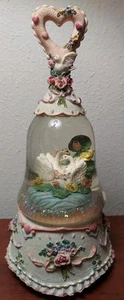Vtg Artisan Snow Globe Music Box With Swan Roses Dance of the Sugar Plum Fairies - Picture 1 of 4