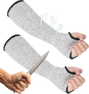 Arm Sleeves 2pcs Cut Resistant Soft Protectors Safety Thin Skin Work Use - Picture 1 of 7