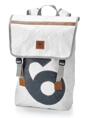 Rucksack Landgang Weiss Grau, recyceltes Segeltuch - Bild 1 von 4