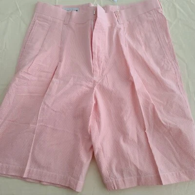 Cutter & Buck Pleated Pink Salmon Golf Shorts Size 35 Waist - New! - Image 1 of 4