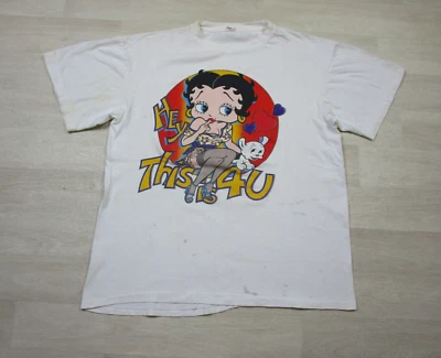 Camiseta Gráfica Betty Boop Años 80 "This is 4 U" Dibujos Animados Envejecidos (XL) Foto 1 de 4