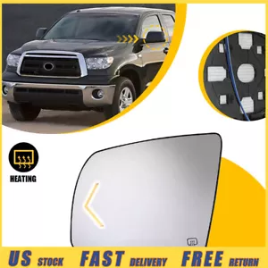 Left Driver Side Mirror Glass fits Tundra Sequoia 2008-2017 Heated Signal - Picture 1 of 10