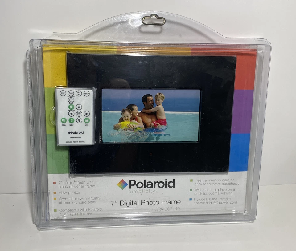 Polaroid Simplicity 7" Digital Picture Frame & Remote CPA-00711S - Sealed in Box - Image 1 of 4