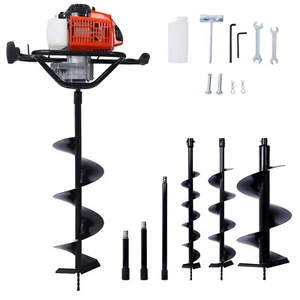 2.7HP Rear Trenchers 63cc Gas Powered 2-Stroke Auger,  with Outer Bar Kit - Picture 1 of 27