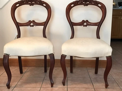 Antique Victorian hand carved Side Chairs Cover