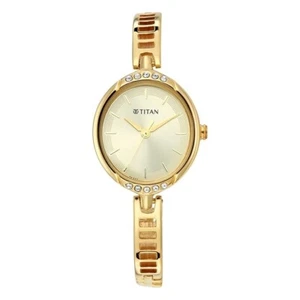 Titan Quarz Analog Goldenes Zifferblatt Metallband Uhr für Frauen-NS2637YM01 - Bild 1 von 5