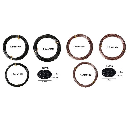 Versatile Bonsai Wire Kit with Black and Brown Options for Plant