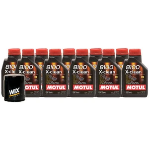 10L Motul 8100 X-CLEAN 5W40 Wix Filter Motor Oil Change Kit API SN - Picture 1 of 1