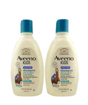 Aveeno Kids Curly Hair Shampoo w/Oat Extract & Shea Butter, 12 fl oz - 2 Pack - Image 1 of 4