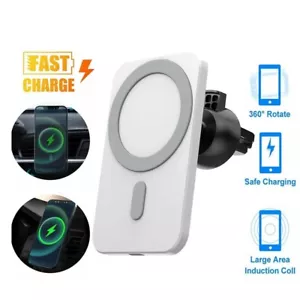 Magnetic Wireless Charger Car Mount Holder for iPhone 12 13 14 15Pro Max Magsafe - Picture 1 of 9
