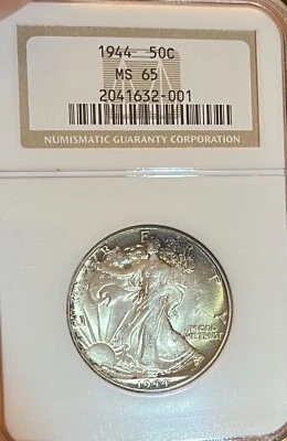 1944 NGC MS65 Walking Liberty Half Dollar - Image 1 of 4