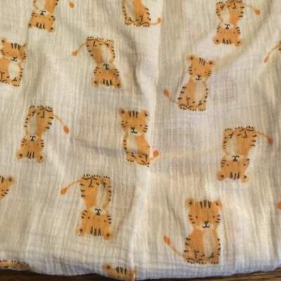 Manta de muselina naranja tigre cachorro bebé Aden and Anais Cotten Muselina Foto 1 de 4