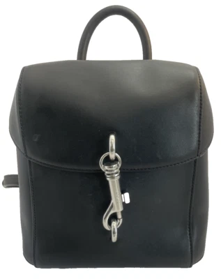 Mini Mochila/Cartera DKNY Cuero Negro/Plateado Herrajes, Asa Superior, Ajustable Correas Foto 1 de 4