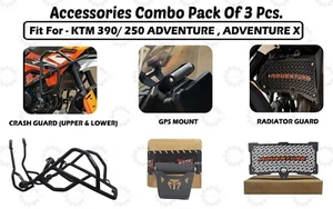 Black Accessories Combo Pack "of 3 Fit For KTM Adventure X, 390 250 Adventure" - Picture 1 of 22