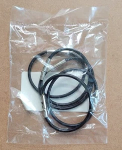 (5 PACK) Key Ring Nylon-Coated Socket Lock Black - Picture 1 of 2