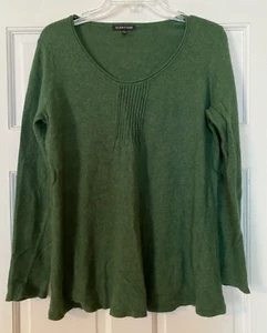 EILEEN FISHER Sweater Size Small Green Pintuck Long Sleeve Pullover Woman's - Picture 1 of 5