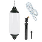 Bootsfender 45x12 cm weiß mit Pumpe & 1,5 m Fenderleine Boot