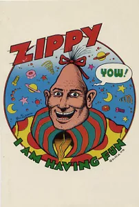 POSTAL Zippy the Pinhead•I Am Having Fun•por Bill Griffith 1980 - Imagen 1 de 1
