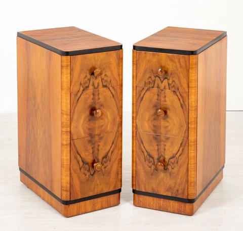 Art Deco Bedside Chests Nightstands Period 1930 Cover