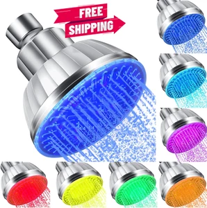 led shower head with light 7 color light automatically changing led fixed rainf - Picture 1 of 7