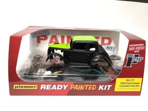 Pioneer Slot Car 1934 Ford Coupe Legends Racer Kit 11 Listo Pintado Negro Verde - Imagen 1 de 2