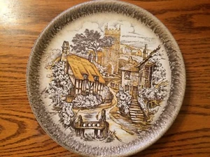SILBERDISTEL Wall Hanging plate - Mountain Village Scene - 8" - Picture 1 of 2