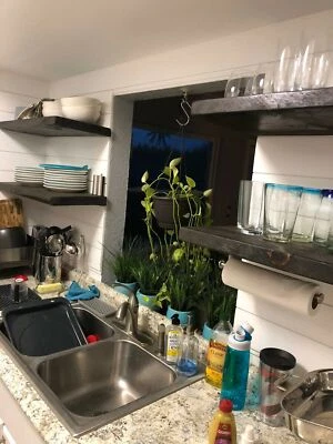 Premium floating shelves, 2in thick solid wood floating shelf, many size/colors - Image 1 of 4