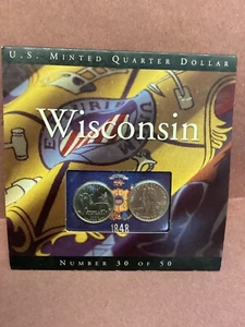 Par P D State Quarter Wisconsin 2004 BU en un certificado de autenticidad titular de la historia - Imagen 1 de 1