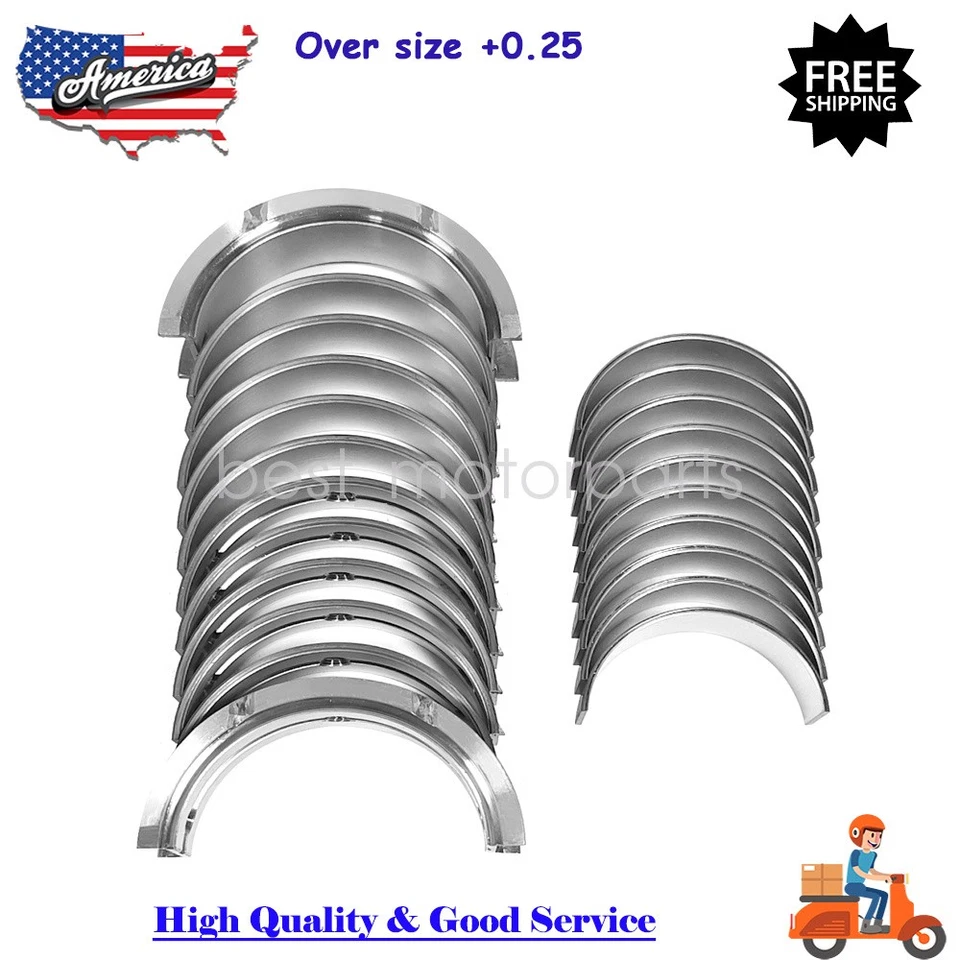 Main & Rod Bearings Over Size +0.25 Fits for 93-13 Volvo S60 S70 V70 2.3L-2.5L - Image 1 of 4