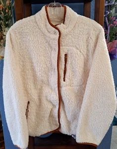 Universal Threads Damen S weiß Sherpa Fleece Jacke Knopfleiste Fronttasche - Bild 1 von 9