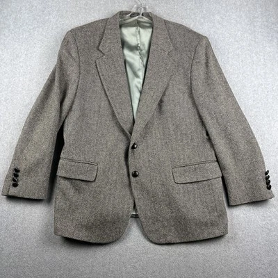 Saville Row Blazer Mens 44S Gray Tweed Wool Lambswool Sports Jacket Herringbone - Image 1 of 4