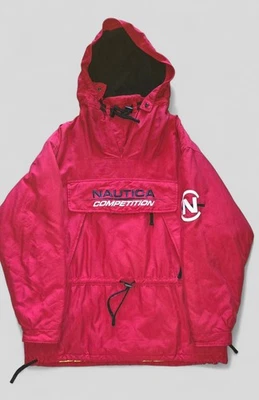 NEW Vintage 1990s Y2K  Nautica Competition Mens Red Anorak Jacket Size XL /TG - Image 1 of 4