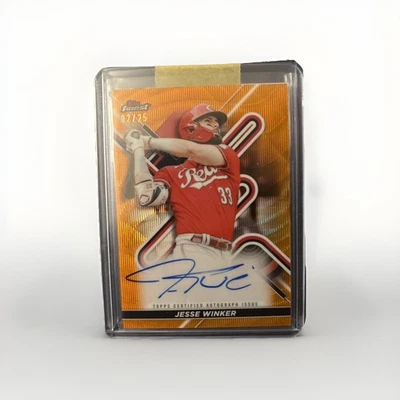 2022 Topps Finest - Finest Autographs Jesse Winker Orange Wave Refractor/25 - Image 1 of 2
