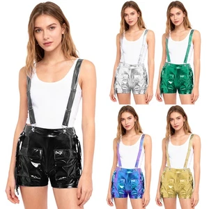 Women Shorts Dance Costumes Dating Dancewear Booty Adjustable Fringed Metallic - Picture 1 of 64