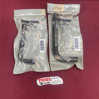 2Pc CRAFTSMAN METRIC 12 & 17 MM HEX KEY #46666 & 46667 USA - Image 1 of 4