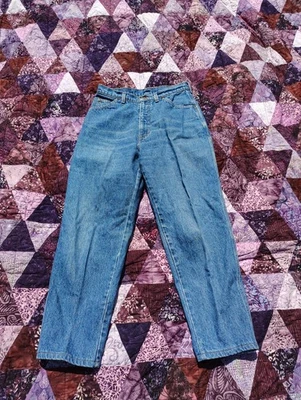 Jeans Lands End vintage años 90 para mujer 30x28 azul denim tiro alto cónico mamá EE. UU. Foto 1 de 4