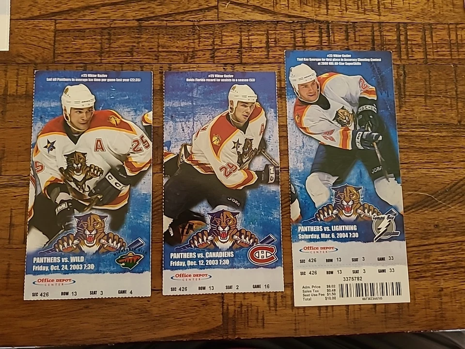 Florida Panthers Viktor Kozlov Pictured Tickets Ticket 2003-04  - Image 1 of 1