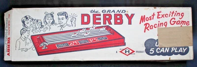 Rare 1950s Deluxe Corp PA THE GRAND DERBY Horse Racing Game Original Box Vintage - Image 1 of 4