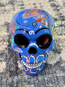 Talavera Day of the Dead Skull Guerrero Handmade Ceramic Mexican Pottery 6" ๐ - Picture 1 of 8